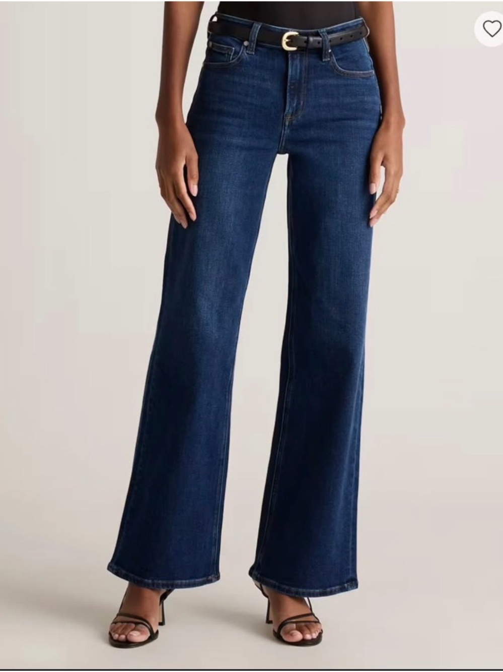 Quince Bella Stretch Wide Leg Jean (Size 6, 30" inseam) - in Midnight Blue